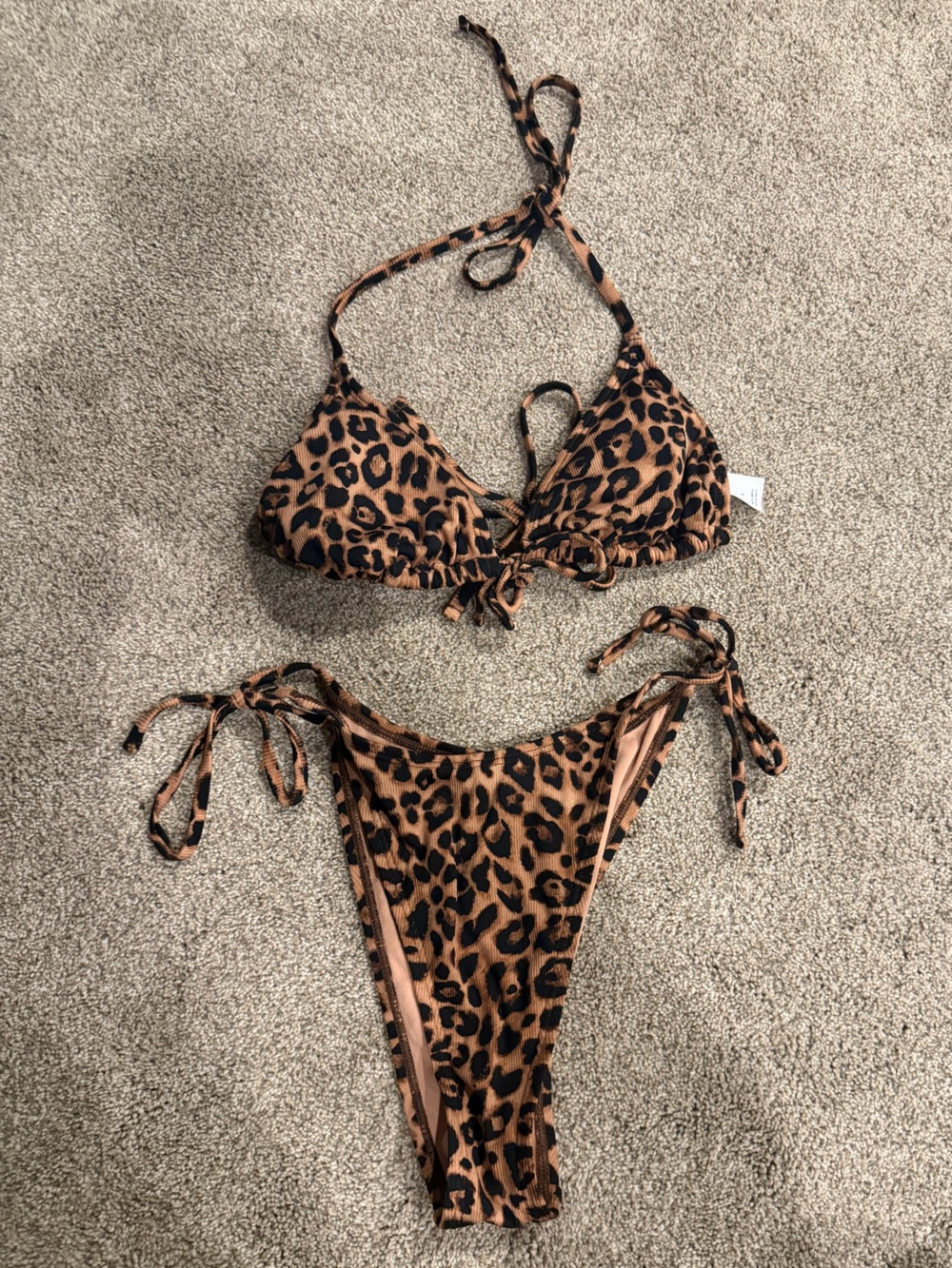 Wild Fable Leopard Print Tie-Side Bikini Set - Brown & Black